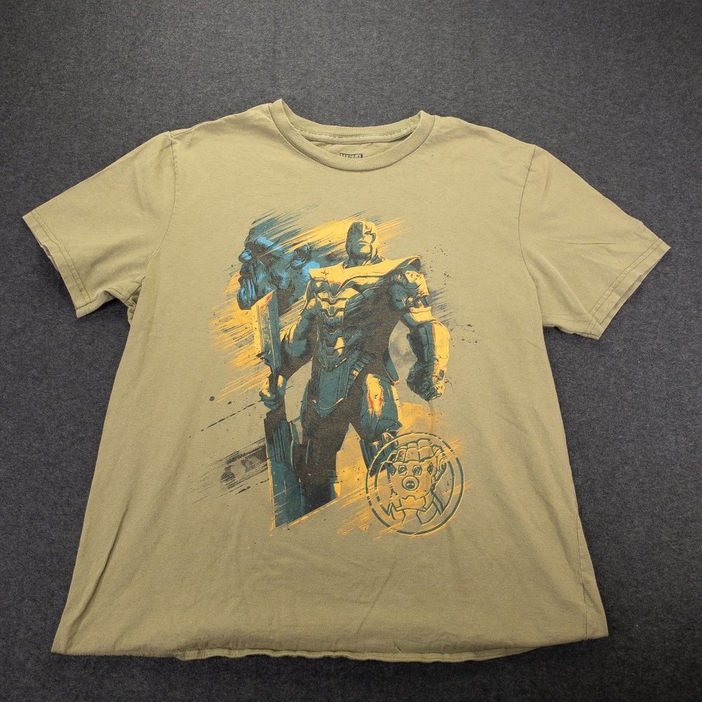 Marvel Avengers Mens Shirt Green Large Short Sleeve Casual Crew Neck #0694